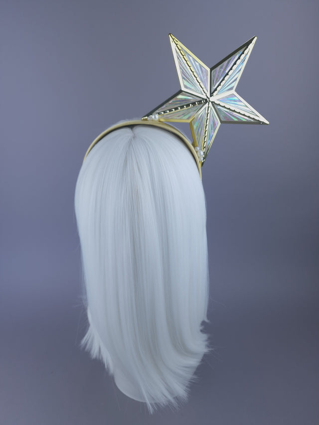 "A Star is Born" Iridescent Gold Star & Pearl Headpiece