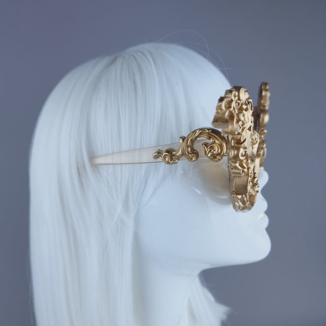 "Zeus" Gold Filigree Ornate Sunglasses