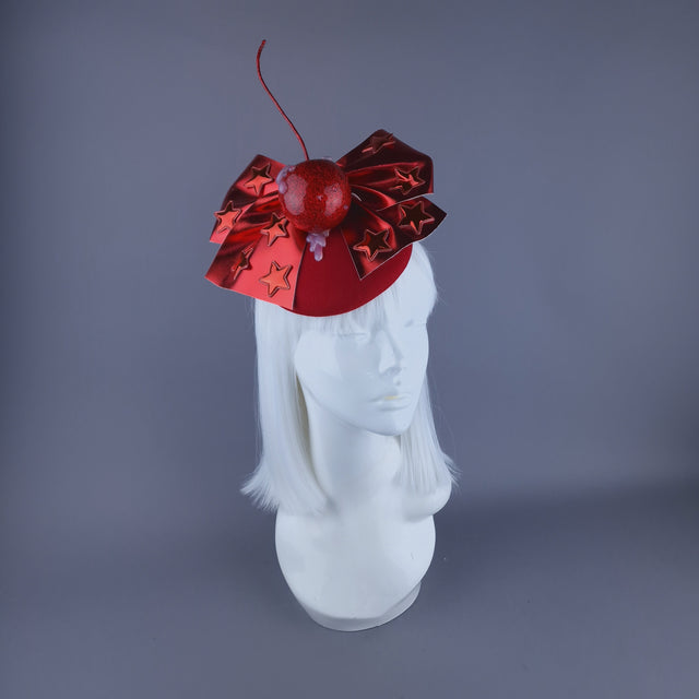 "Cherro"Giant Cherry & Bow Food Fascinator Hat