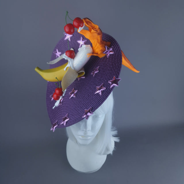 "T-RexX" Colourful Fruit & Dinosaur Fascinator Hat