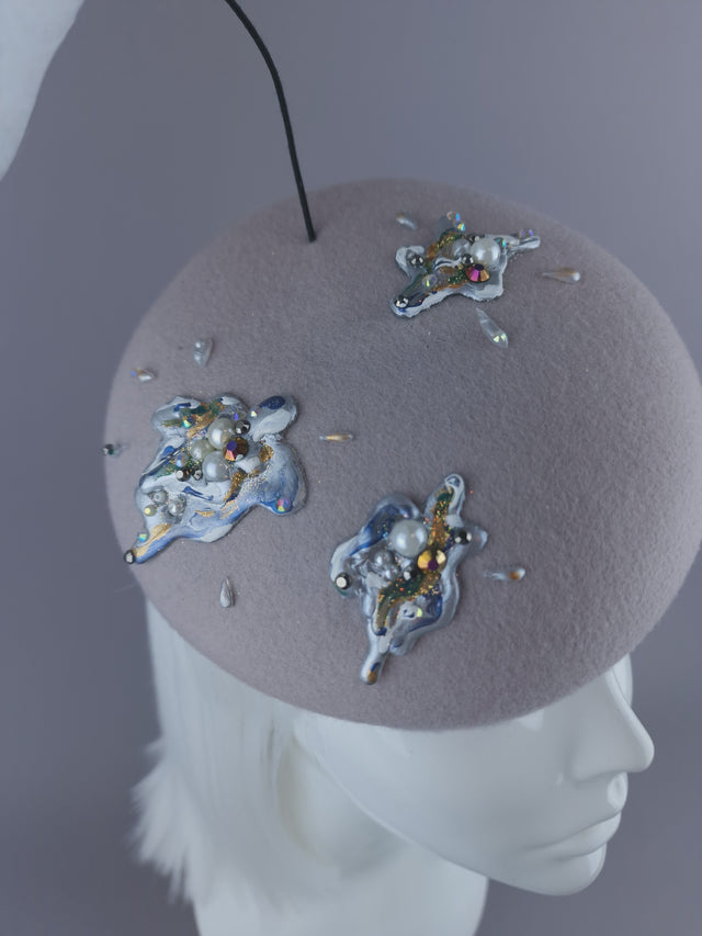 Pearls & Swine: Kitsch Glitter Seagull Poop Fascinator Hat "Mierda"