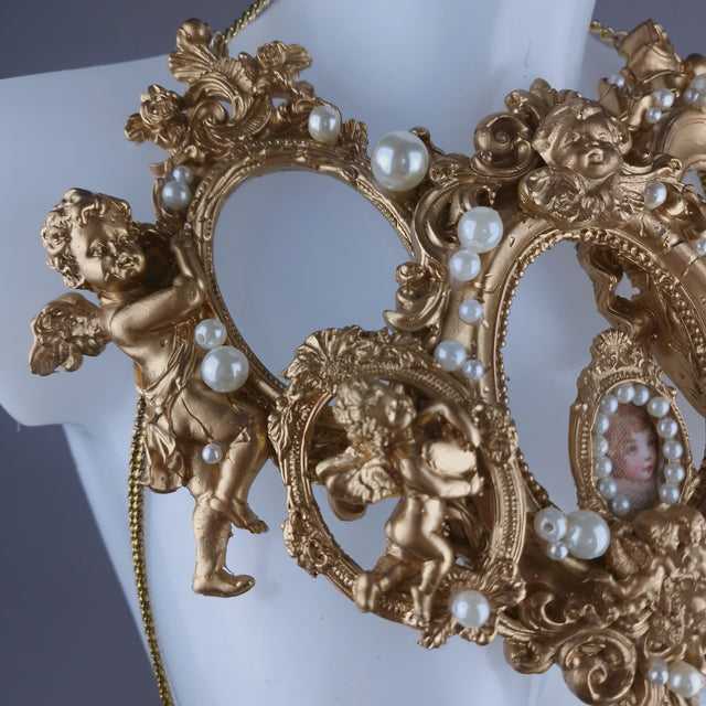 "Circe" Gold Filigree & Pearl Cherub Body Jewellery Harness