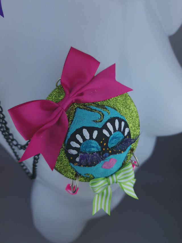 Colourful Dollface Necklace Brooch Jewellery