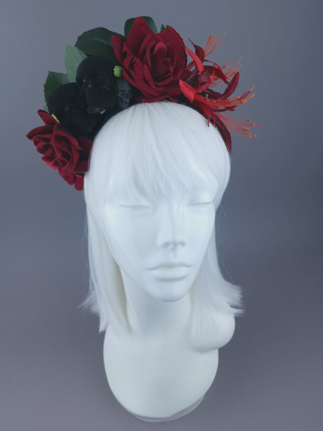 Pearls & Swine: Roses & Skulls Headdress "Death To The Lovers"