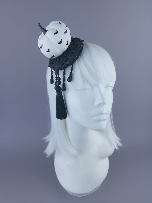 "Empusa" Mini Pumpkin, Filigree & Tassle Fascinator