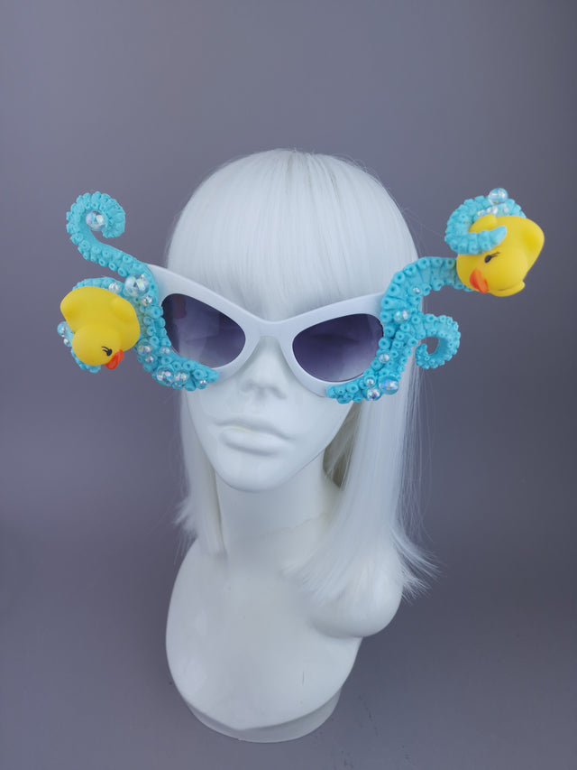 Pearls & Swine: Pastel Blue Tentacle & Duck Sunglasses "Bubble Bath"