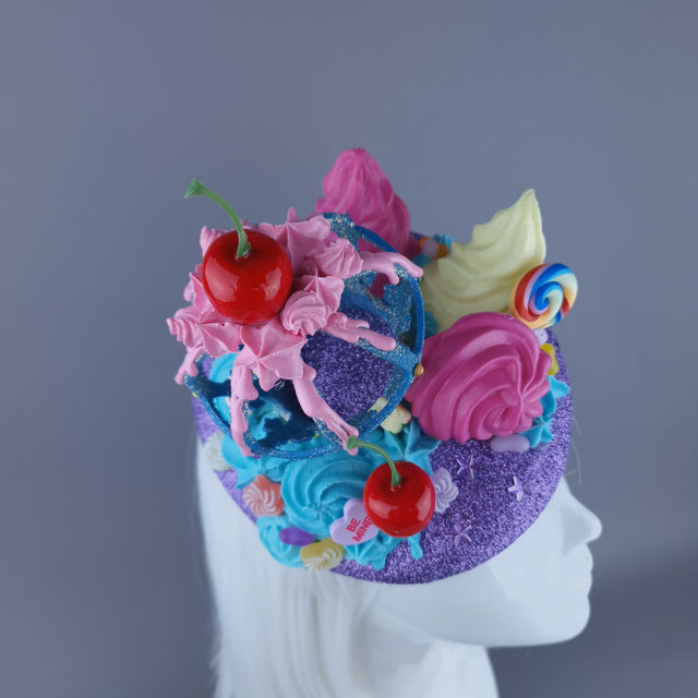 "Antoinette" Crown, Cherries & Cream Food Fascinator Hat