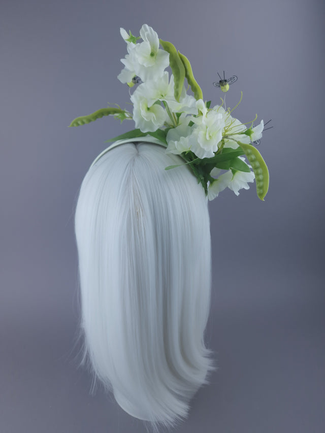 "Sweetpea" Sweet Pea Flowers, Pods & Bees Headdress