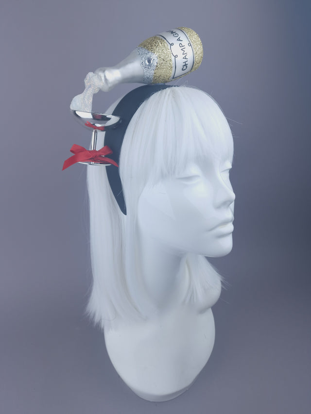 "Pour Me Another" Champagne Headpiece