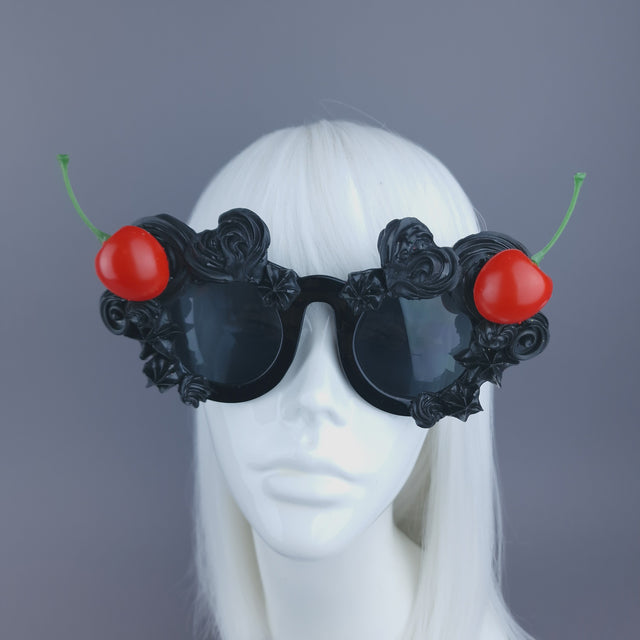Pearls & Swine: Black Frosting Icing Cherry Sunglasses "Fondant"