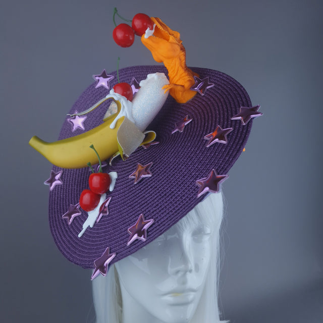 "T-RexX" Colourful Fruit & Dinosaur Fascinator Hat