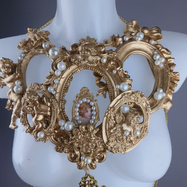 "Circe" Gold Filigree & Pearl Cherub Body Jewellery Harness