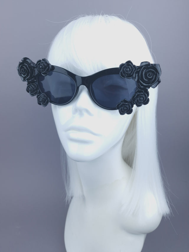 SAMPLE: Black Roses Cat Eye Sunglasses