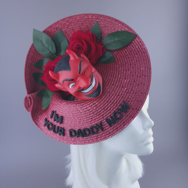 "I'm Your Daddy Now" Roses & Devil Quote Hat