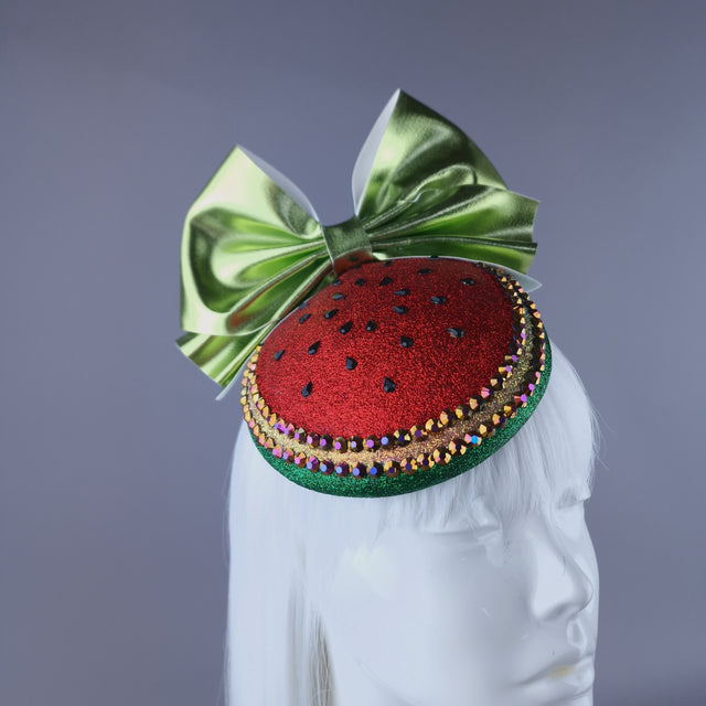 "Peace" Glitter Watermelon Fascinator Hat (Charity)