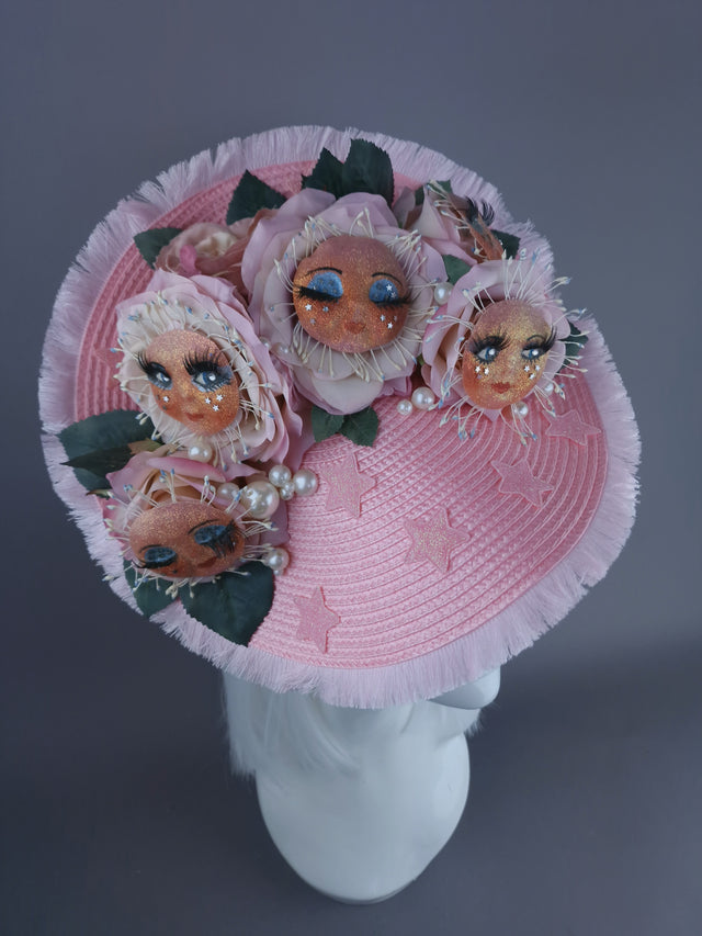 "Loopy Loo" Pink Dollface Fascinator Hat