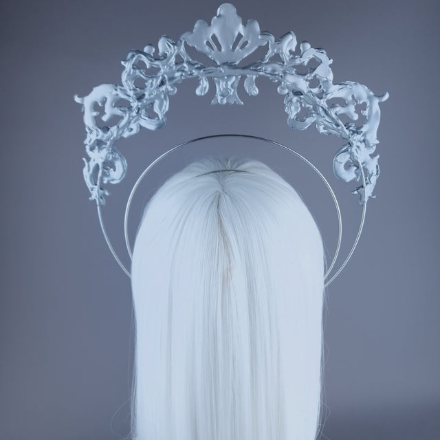 "Adorado" Silver Filigree Halo