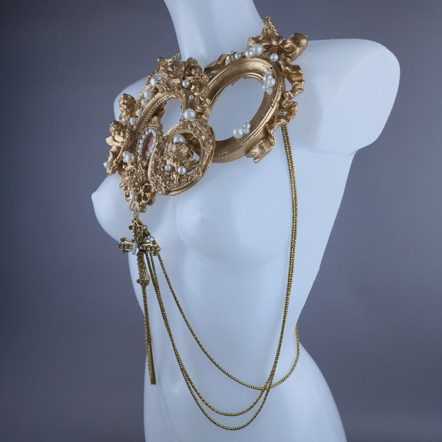 "Circe" Gold Filigree & Pearl Cherub Body Jewellery Harness