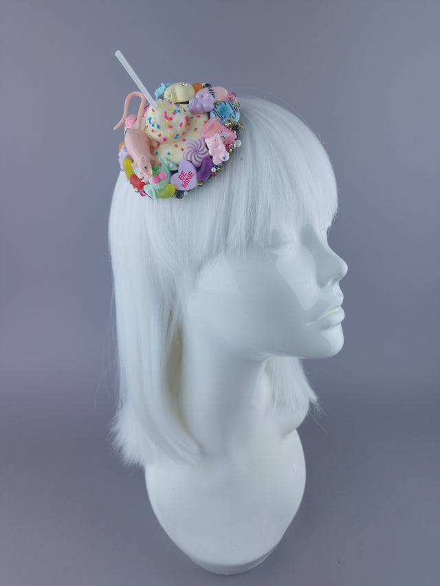 "Feast" Pink Rat & Candy Mini Fascinator