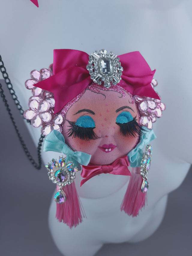 Pink Dollface Necklace Brooch Jewellery