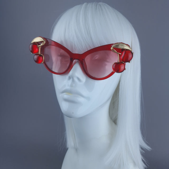 "Jelly" Red Cherry Cateye Sunglasses