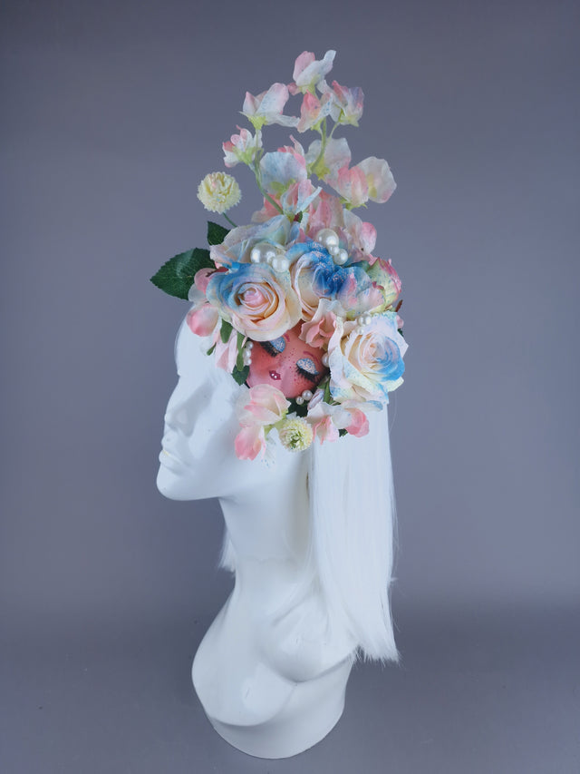 "Pippin" Pastel Flower Dollface & Pearl Fascinator Hat