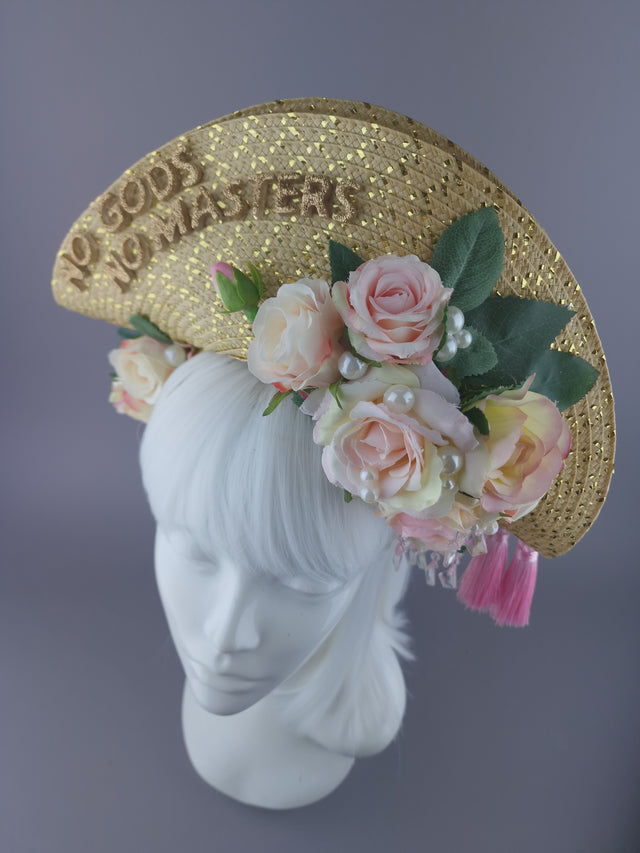 "No Gods, No Masters" Feminist Revolution Rose & Pearl Hat
