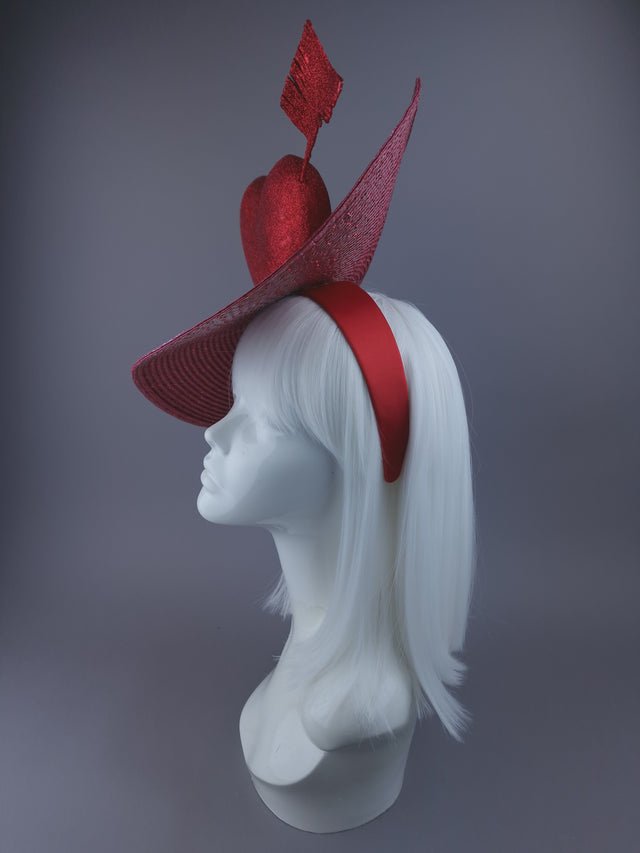 Pearls & Swine: Hat Red & Pink Glitter Heart