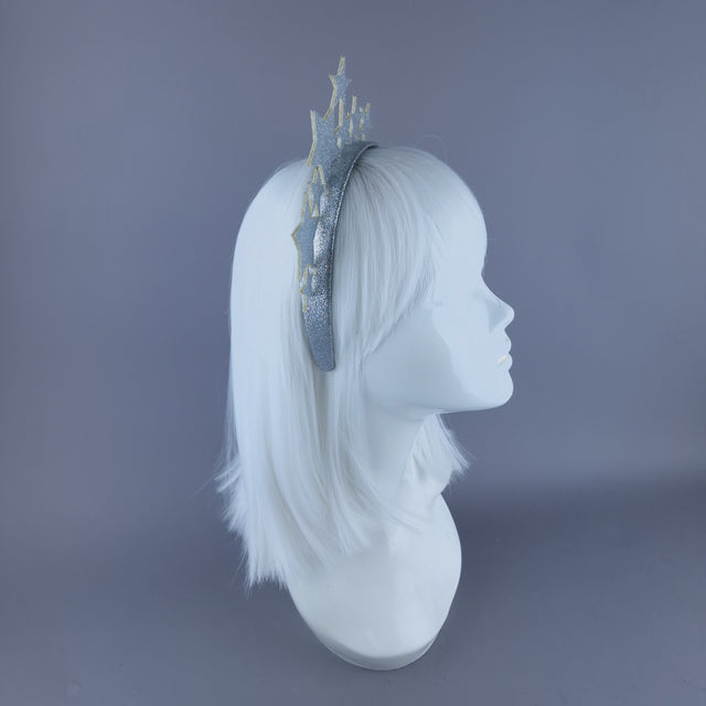 SAMPLE! Silver Glitter Star Headband