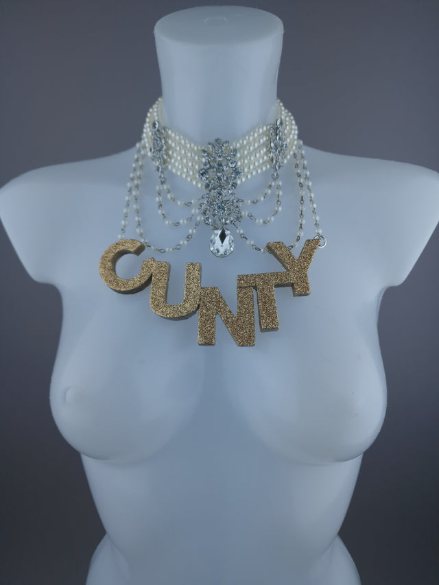 "Rude" A Nery Naughty Pearl Necklace Jewellery