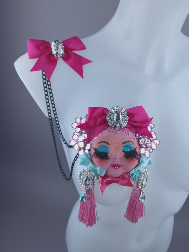 Pink Dollface Necklace Brooch Jewellery