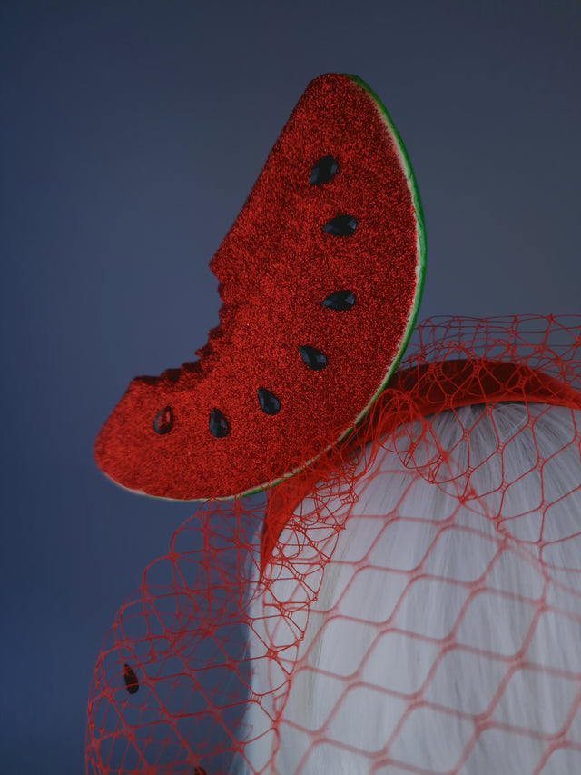 "Not In My Name" Watermelon Veil Headpiece