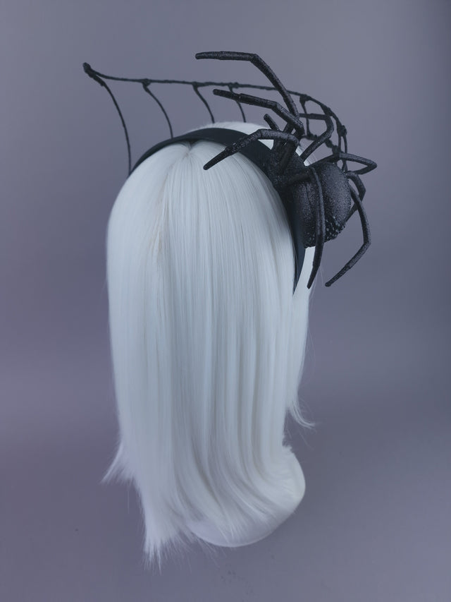 Pearls & Swine: Maximalist Spider & Web Headdress "Capture"
