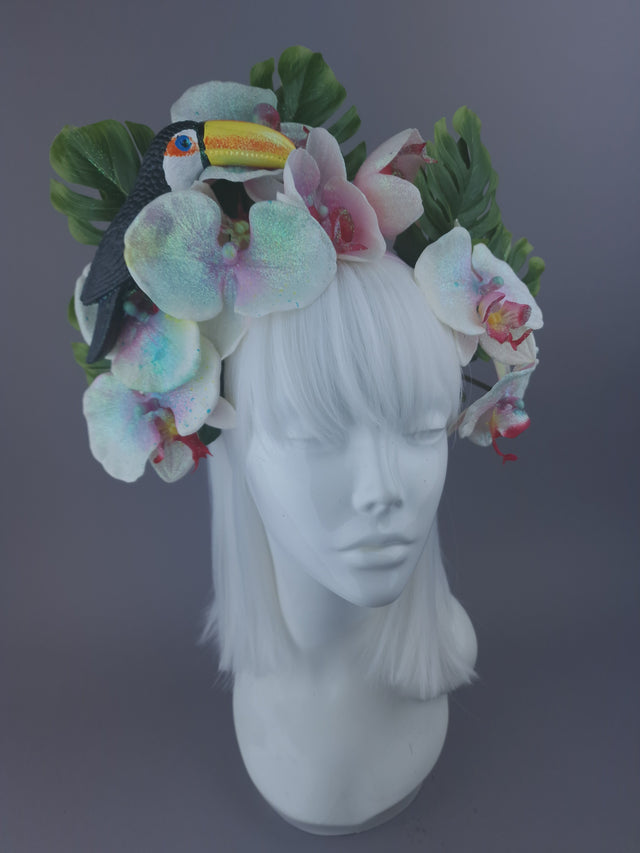 Pearls & Swine: Sparkly Orchid & Toucan Floral Headdress