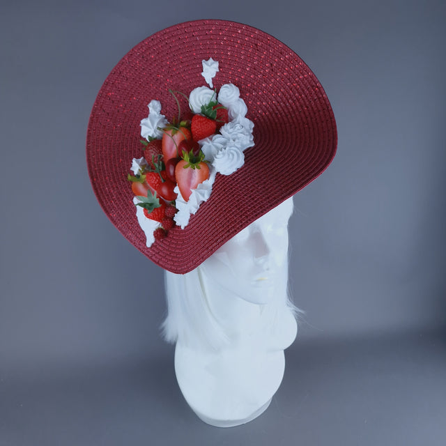 "Darling" Strawberry, Cherry & Cream Fruit Food Fascinator Hat