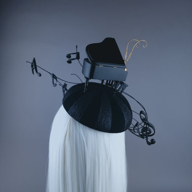 "Beethoven's Silence" Black Fascinator Hat