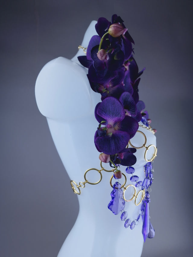 "Empress" Purple Orchid Jewel & Chain Harness