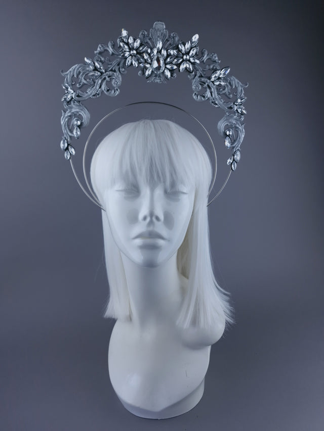 "Adorado" Silver Filigree & Jewel Halo