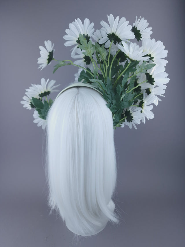 Large White Daisy Headpiece