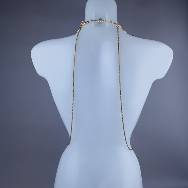 "Circe" Gold Filigree & Pearl Cherub Body Jewellery Harness