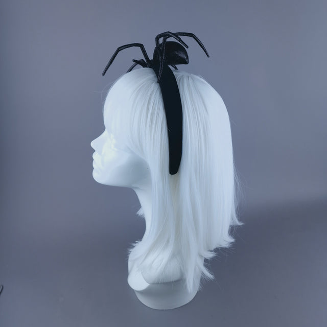 "Charlotte" Black Glitter Spider Headpiece