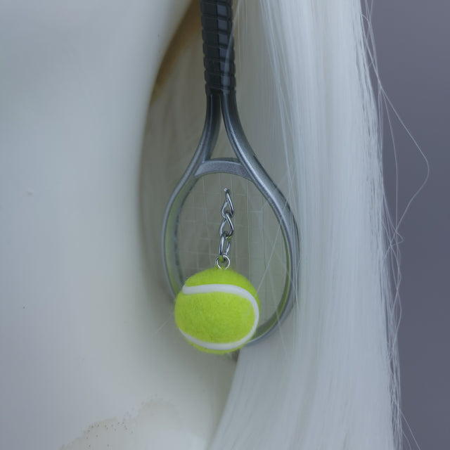 Pearls & Swine: Wimbledon Tennis Ball & Racket Earrings