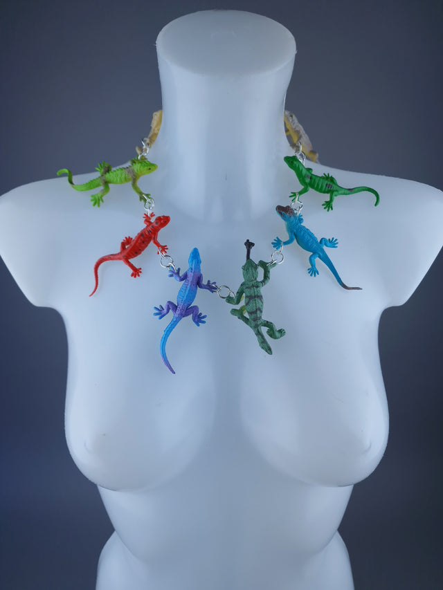 Colourful Medium Lizard Gecko Neckpiece