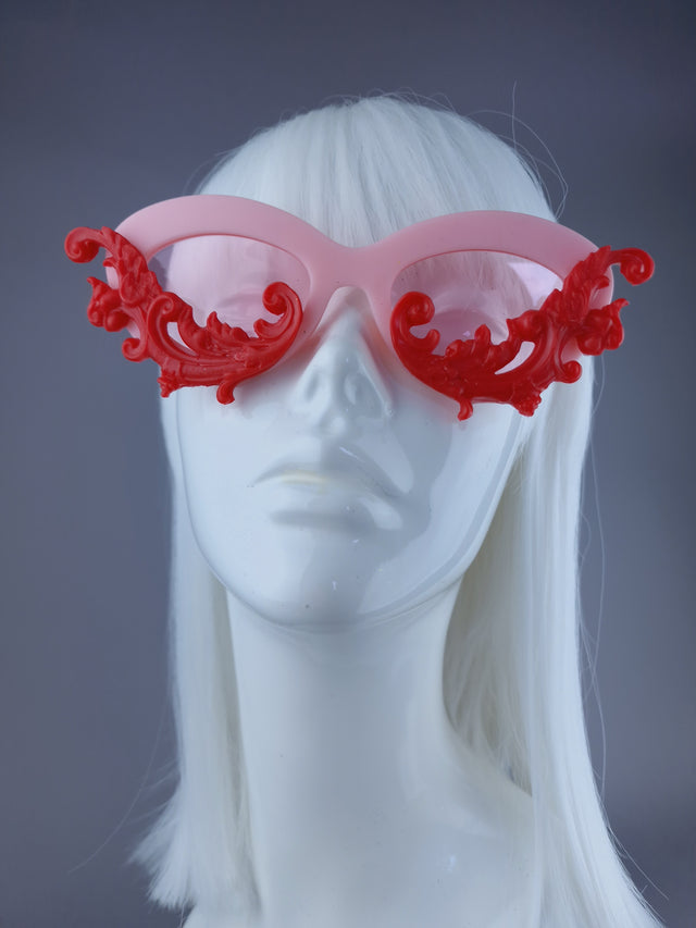 SAMPLE! Pink & Red Cateye Sunglasses