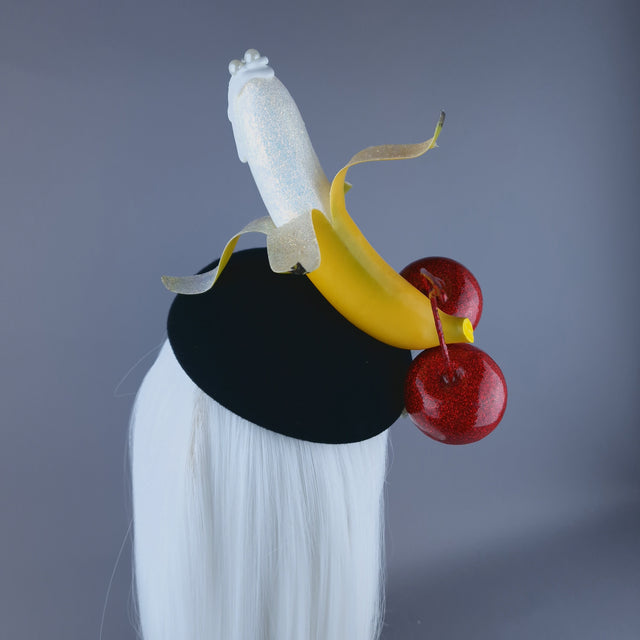 "Misbehave" Glittered Giant Cherries & Banana Food Fascinator Hat