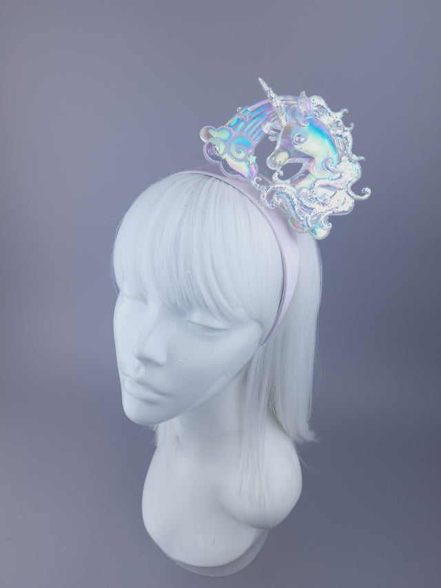 "Lunara" Iridescent Unicorn & Rainbow Headpiece