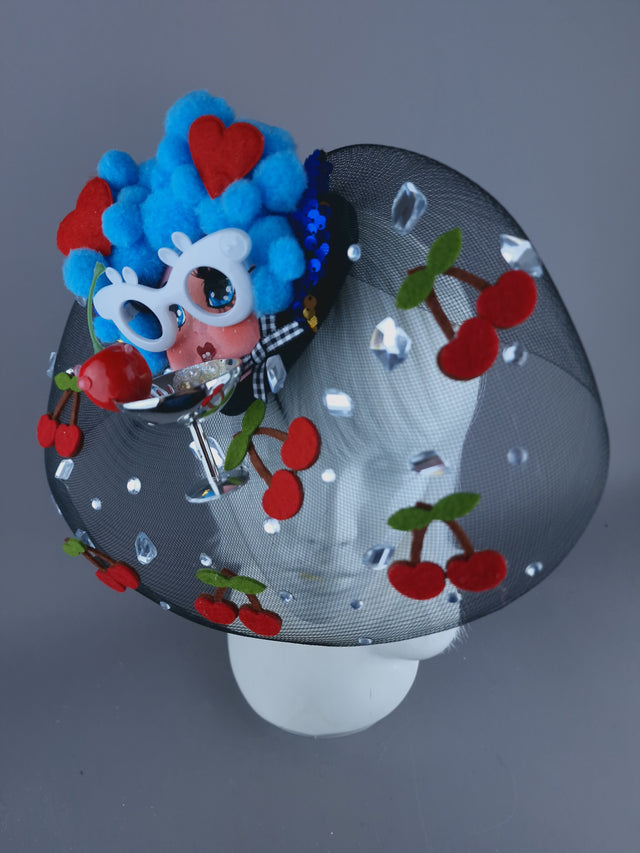 "Tipple" Dollface Fascinator Hat with Veil