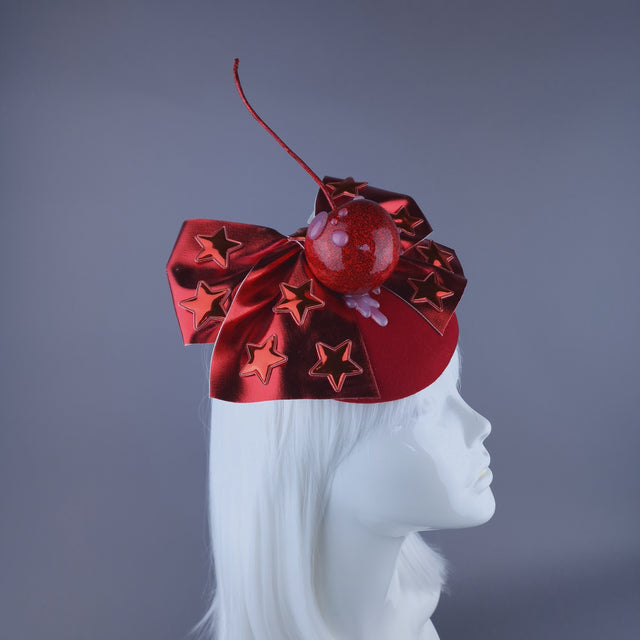 "Cherro"Giant Cherry & Bow Food Fascinator Hat