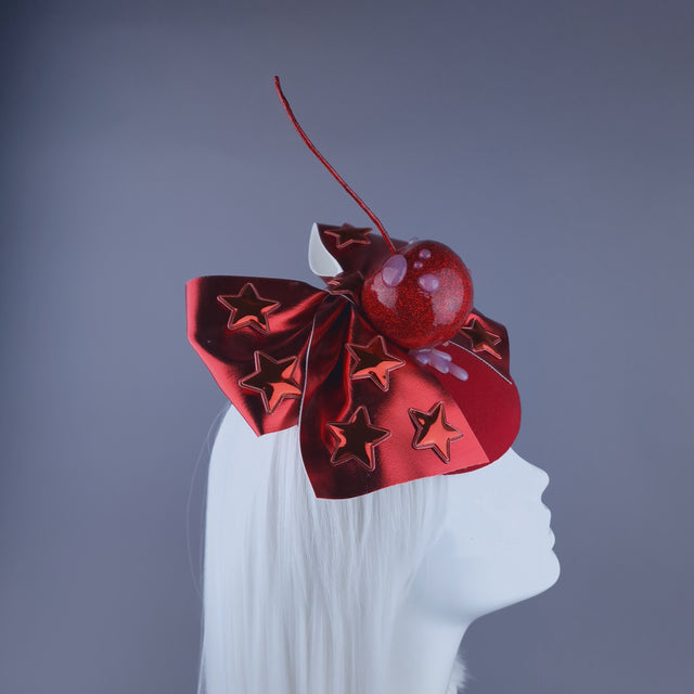 "Cherro"Giant Cherry & Bow Food Fascinator Hat
