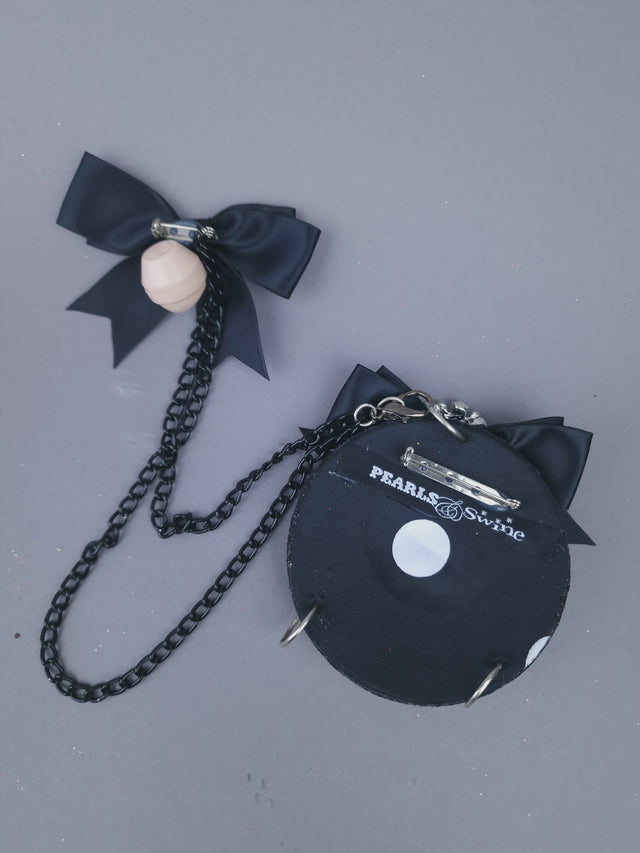 Dollface & Blinking Eye Necklace Brooch Jewellery